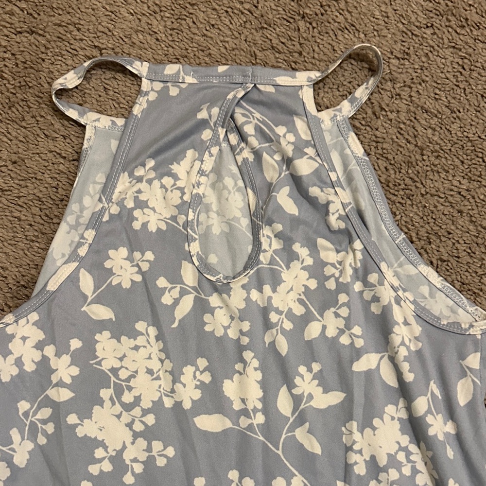 Floral Pajama Set in Blue and White - Picture 3 of 4